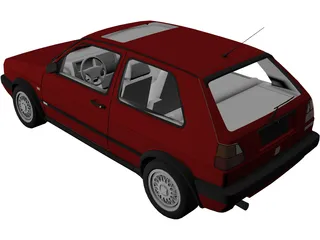 Volkswagen Golf (1992) 3D Model preview