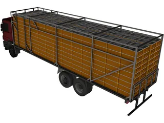 Mercedes-Benz Atego Chicken Cage Truck 3D Model preview
