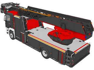 MAN Rosenbauer Ladder Truck 3D Model preview
