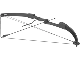 Drawn Hunting Bow 3D Model preview