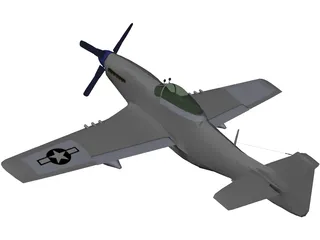 North American Mustang MP51D 3D Model preview