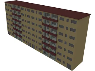 Houseblock Building 3D Model preview