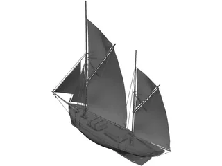 Ketch 3D Model preview