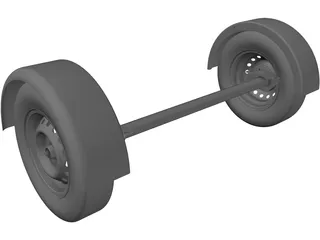 Axle Trailer 3D Model preview