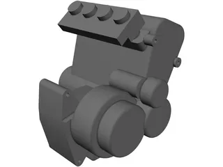 Suzuki Hayabusa Engine 3D Model preview