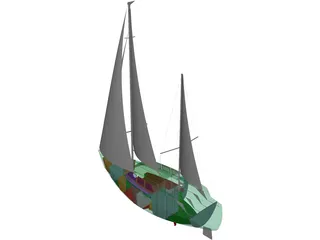 Yacht Langedrag 3D Model preview