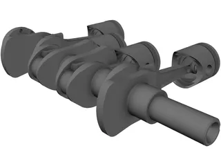 Crankshaft Alfa Romeo 3D Model preview