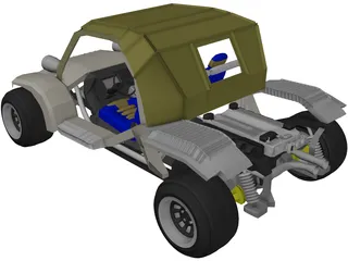Racing Car 4x4 3D Model preview