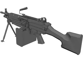 M249 Machine Gun 3D Model preview