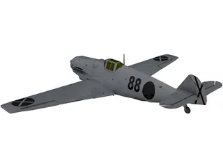 Messerschmitt Bf-109B Bertha 3D Model preview