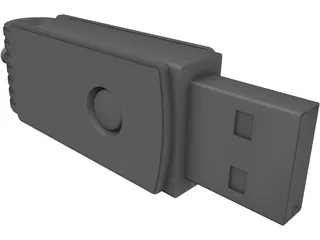 USB Flash Memory Card 3D Model preview