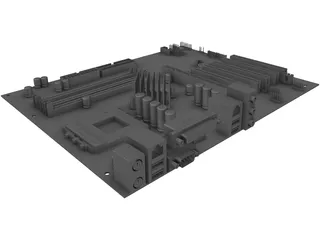 PC Motherboard - Asus a7n8x deluxe 3D Model preview