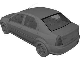 Renault (Dacia) Logan (2008) 3D Model preview