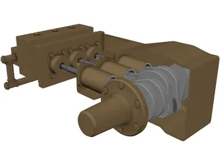 High Pressure Waterblasting Pump 3D Model preview