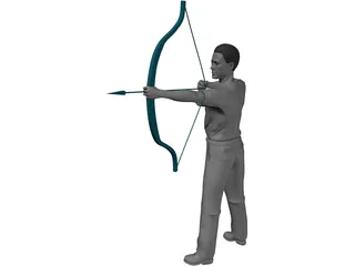 Man with Bow and Arrow 3D Model preview