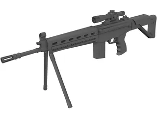 Sniper Rifle 3D Model preview