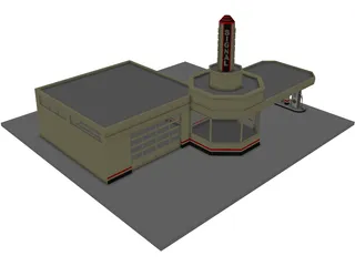 Service Station 3D Model preview