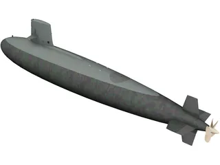 Skipjack SSN Submarine 3D Model preview