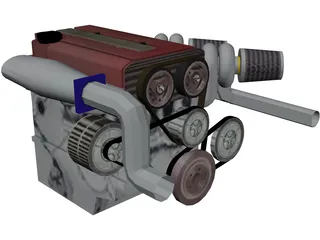 Honda VTEC DOHC Engine 3D Model preview