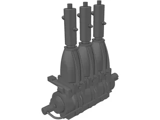 Nitrogen Triplex Pump 3D Model preview