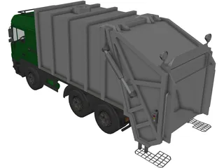 Volvo TH5 Garbage Truck 3D Model preview