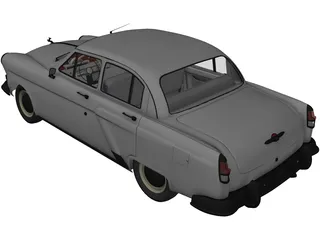 GAZ 21 Russian Classic Car 3D Model preview