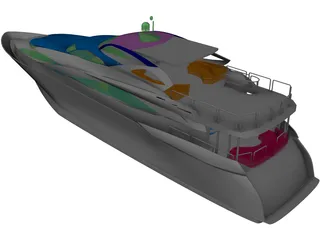 Sunseeker Yacht 3D Model preview