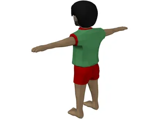 Cartoon Boy 3D Model preview