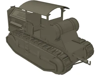 Soviet Tractor Kommunar 3D Model preview