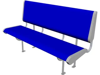 Polycarbonate Train Seat 3D Model preview