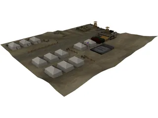 US Military Camp 3D Model preview