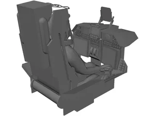 Fighter Cockpit with Seat 3D Model preview