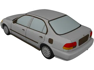 Honda Civic Sedan (1997) 3D Model preview