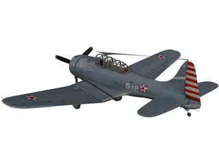 Dauntless Dive Bomber 3D Model preview