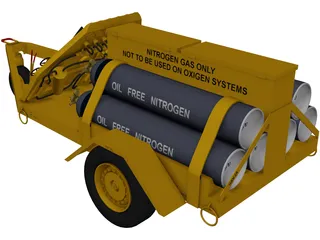 Nitrogen airport cart trailer 3D Model preview