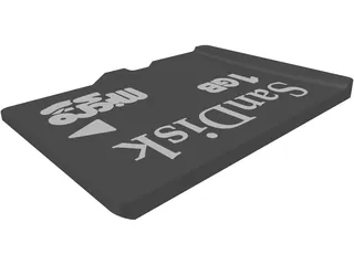Micro SD Card 3D Model preview
