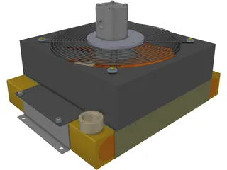 Hydraulic Oil Cooler 3D Model preview