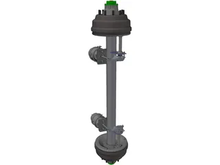 Trailer Axle 3D Model preview