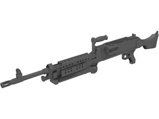 M240 Machine Gun 3D Model preview