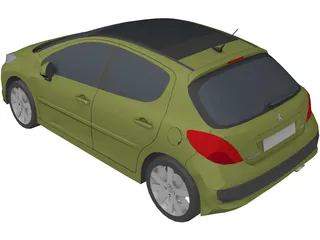 Peugeot 207 5-doors 3D Model preview