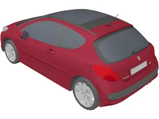 Peugeot 207 3-doors 3D Model preview