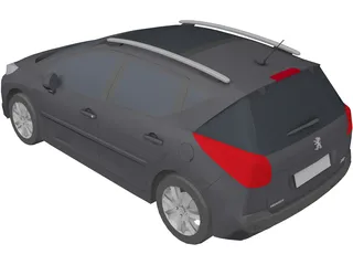 Peugeot 207 SW 3D Model preview
