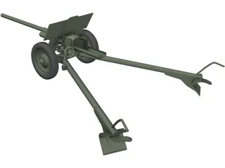 F-22 AT Gun 3D Model preview