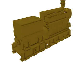 Mak 6M25 Status5 Diesel Engine 3D Model preview