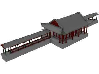 Chinese Building 3D Model preview