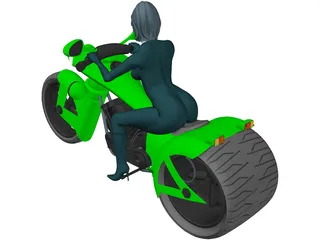 Lady Snake Moto 3D Model preview