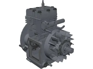 Briggs&Stratton Lawn Mower Engine 3D Model preview
