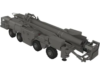 Scud Missile Launcher Maz 3D Model preview