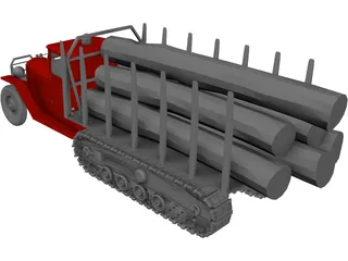 Truck Wood Chenille 3D Model preview