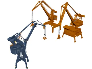 Port Handling Cranes 3D Model preview